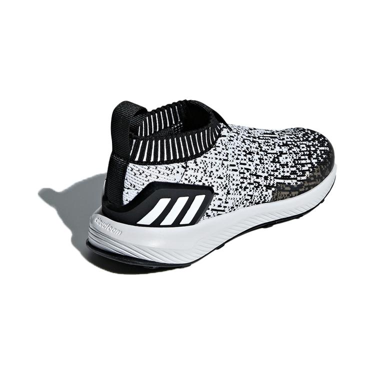 Adidas Rapidarun Mesh Comfortable Slip Resistant Low top Kids' Running Shoes Black White Children Aged 3 7 Years Old D97544