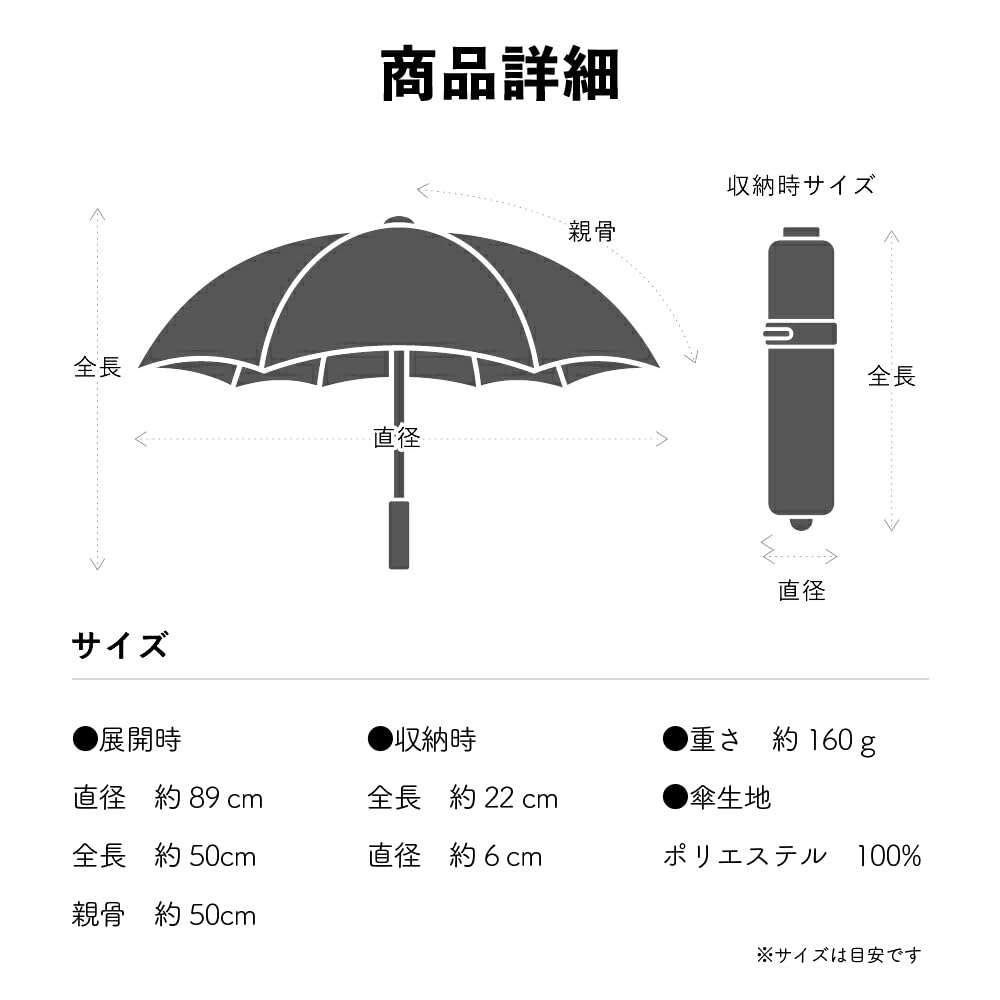Water Front Ultra Thin Folding Umbrella Poke Flat 50 [Water Front] (Navy)