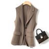 2023 Women's Double-Sided Cashmere Wool Vest: Sleeveless, Short Black Suit Coat
