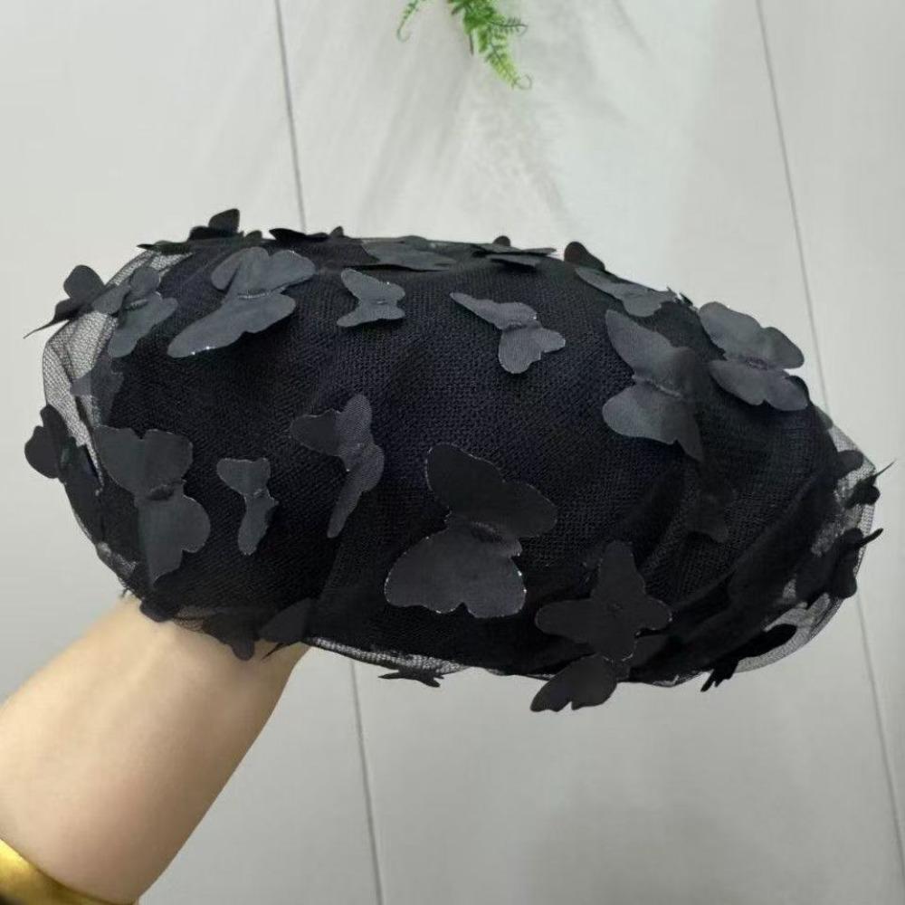 Women's Hat New Butterfly Beret - Autumn/winter Chic Versatile Mesh Beret Korean  Japanese Trendy Influencer Style Painter Hat
