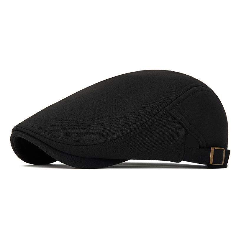 Cotton Adjustable Newsboy Caps Men Woman Casual Beret Flat Ivy Cap Soft Solid Color Driving Cabbie Hat Unisex Black Gray Hats