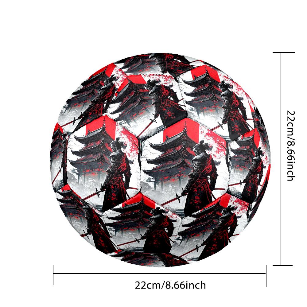 Japanese Samurai Indoor Soccer Ball Size 5 Colorful All Ages Machine Stitched PVC Competition Ready Durable High-Bounce