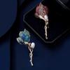 Bud Magnolia Brooch, High-End Feminine Exquisite Temperament, Pearl Brooch, Niche Design, Pin, Suit And Accessories