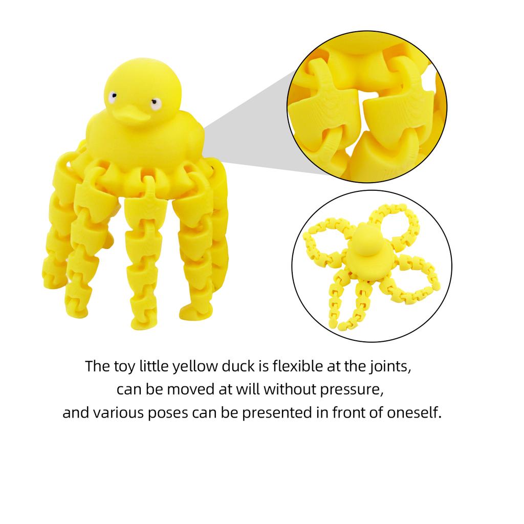 3D Printed Octopus Duck Model, Joints Can Swing, Novel Animal Shapes, Creative Stress Relieving Toys