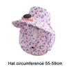 Door Fan Anti-UV Solar Fan Cap Breathable 300MA Current Sun Cap Long Sun Shield Floral Design Cooling Fan Hat Outdoor Activities