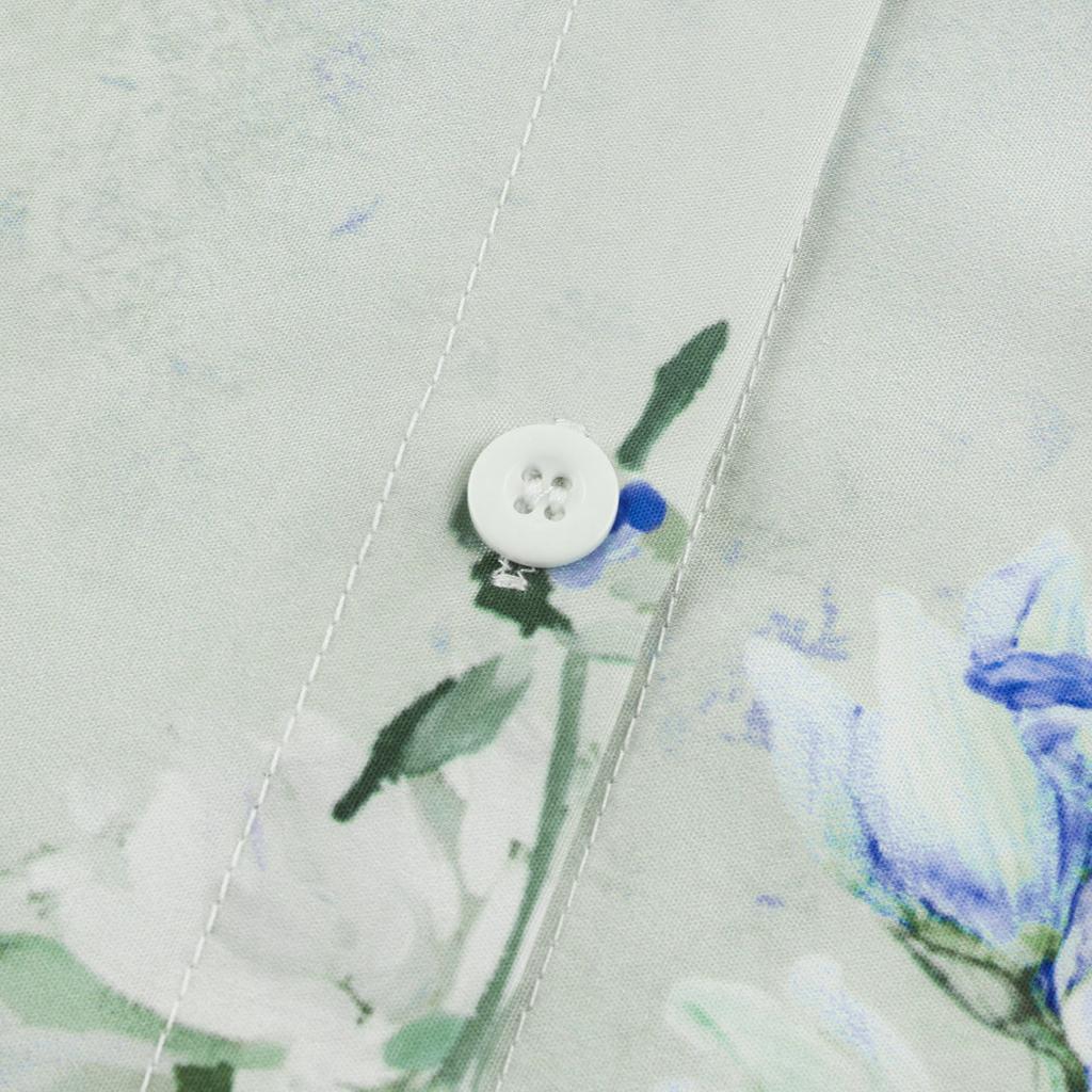 Women's Fashion Casual Printed Button Lapel Long Sleeved Shirt Top Blouse