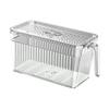 Refrigerator Organizer Bin with Draining Tray for Cabinet Drawer Pantry