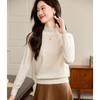 Srcr Women's 100% Cashmere Mock Neck Jacquard Sweater