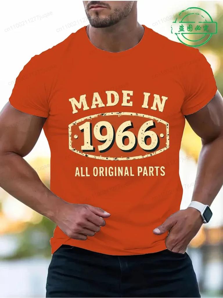 Vintage Made In 1966 All Original Parts Print Tshirt Summer Casual Short Sleeve Tops Fashion Street Unisexs Clothes