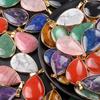 Factory Price High Quality Crystal Stone Water Drop Pendant Amethyst Tiger Eye for DIY Necklaces Jewelry Making