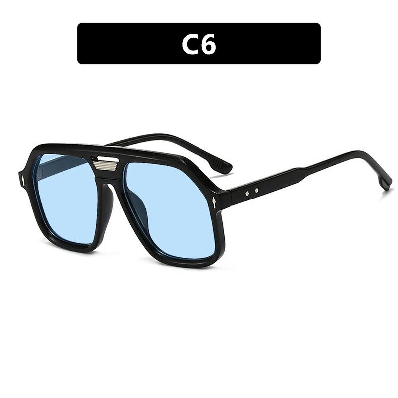 Classic Rivet Arrow Double Bridge Pilot Sunglasses Women For Men Vintage Sun Glasses Punk Popular Outdoor Driving Eyeglasses Uv