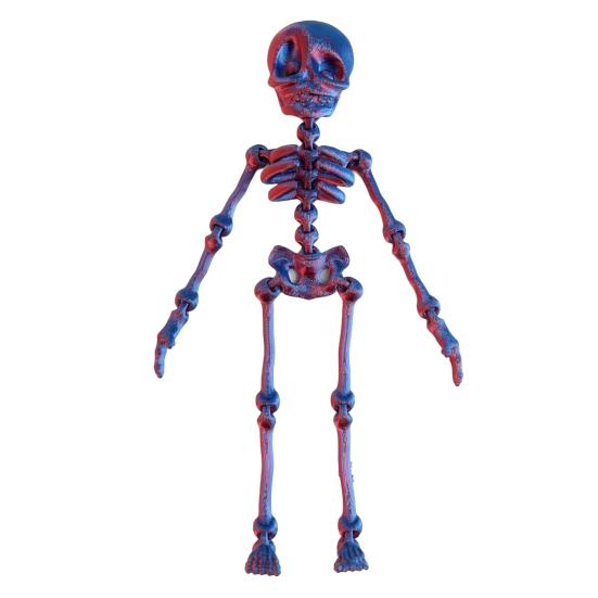 3D Printed Skeleton Refrigerator Magnet Halloween Poseable Skeleton Figurine with Movable Joints