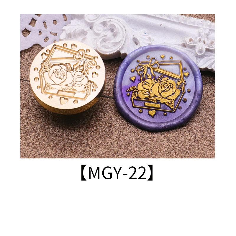 Wax Seal Stamp Heads Rose Pattern for Wedding Invitation Envelope Scrapbooking Flower Stamp for Card Making Craft Decoration