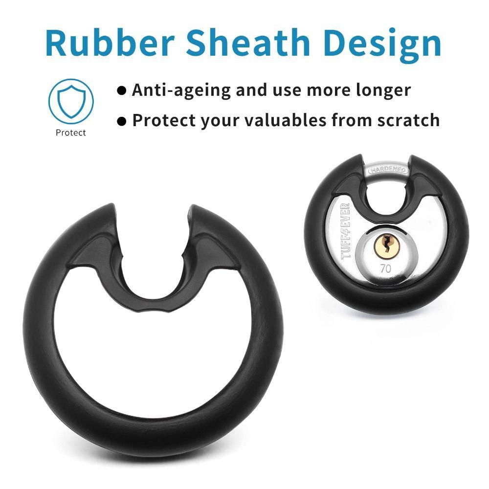 Stainless Steel Discus Lock 3/8 Inch Shackle Storage Lock for Warehouse, Garage and Outdoors