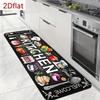 Vintage Hand Drawn Kitchen Runner Rug - Creative Cooking Art Design - Indoor Home Laundry Bathroom Decor Carpet Floor Mat
