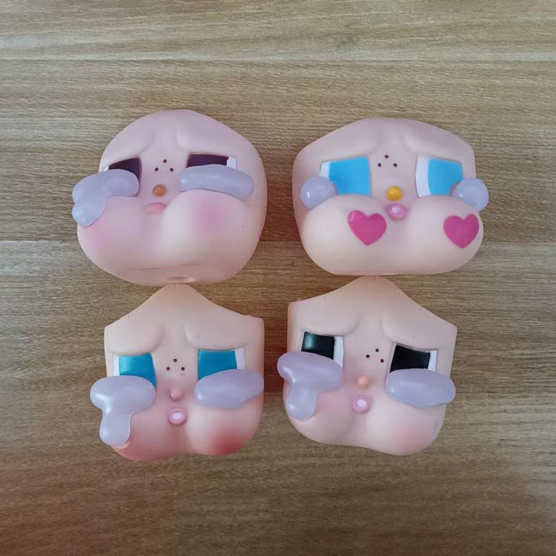 

1 Set Crybaby Crying Again Series Cartoon Girl Vinyl Face Accessories Figures Crybaby Plush Doll Parts Gift