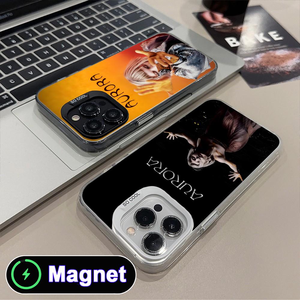 Aurora Aksnes Translucent MagSafe Mobile Phone Case for iPhone 17 16 15 14 13 12 11 Air Pro Max Plus Colorful Cover