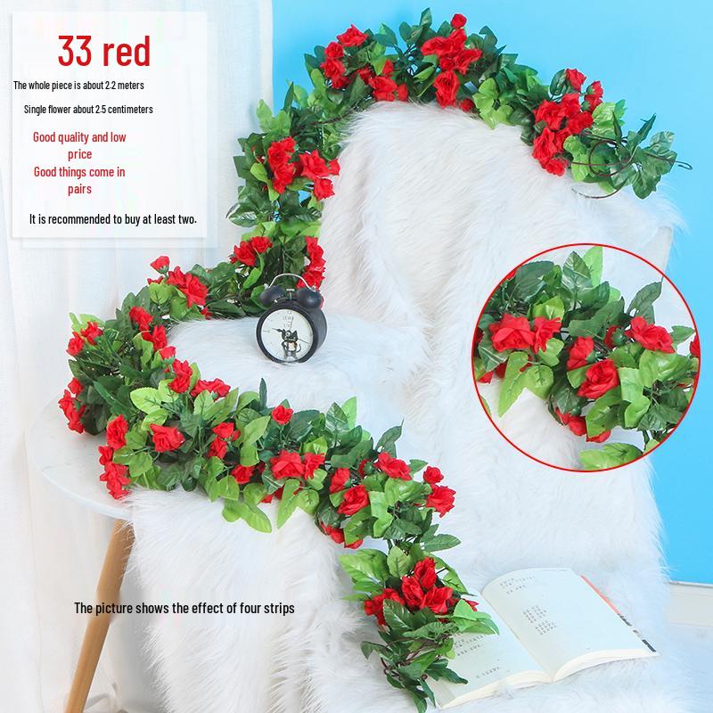 Artificial Rose Vine Hanging Basket and Arch Decoration