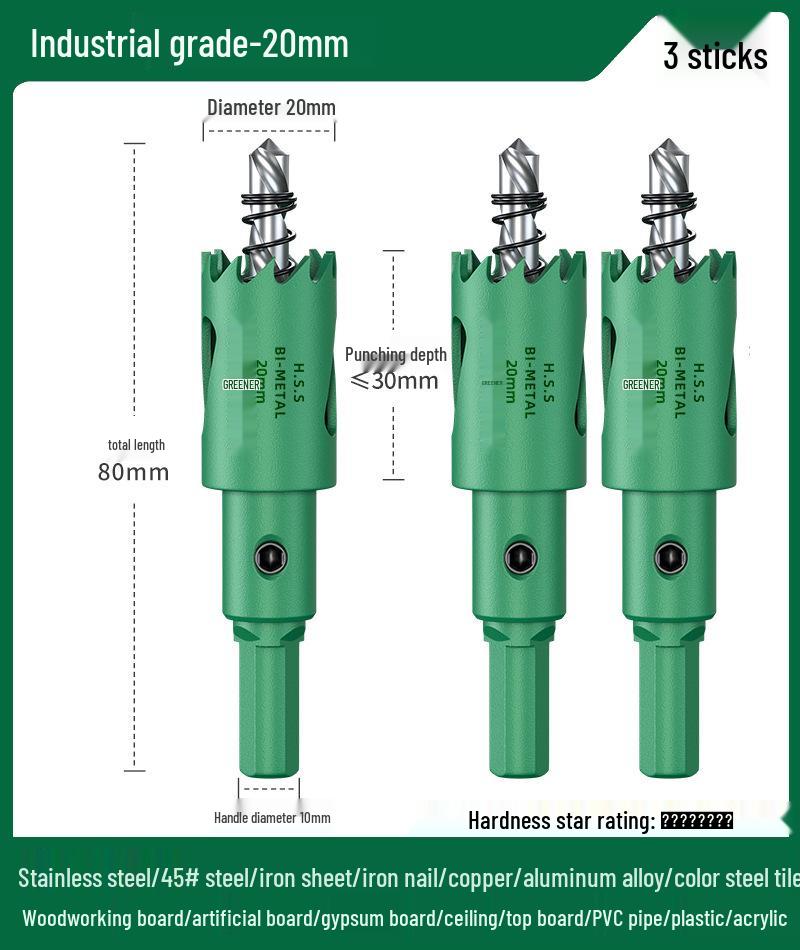 Green Forest Hole Saw Drill Bit for Metal, Wood, Plastic, and Gypsum Board