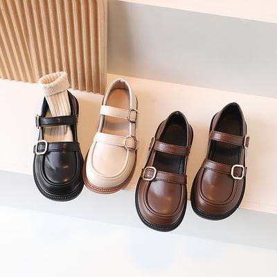 Scarpe di pelle piccole retrò alla moda per ragazze, nuove scarpe per bambini primavera e autunno, scarpe da principessa per bambina, scarpe casual con suola morbida