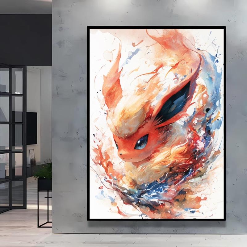 Hot Selling Anime Pokemon Lucario High Quality Retro Canvas Poster HD Printing Home Living Room Decor Holiday Gift Classic