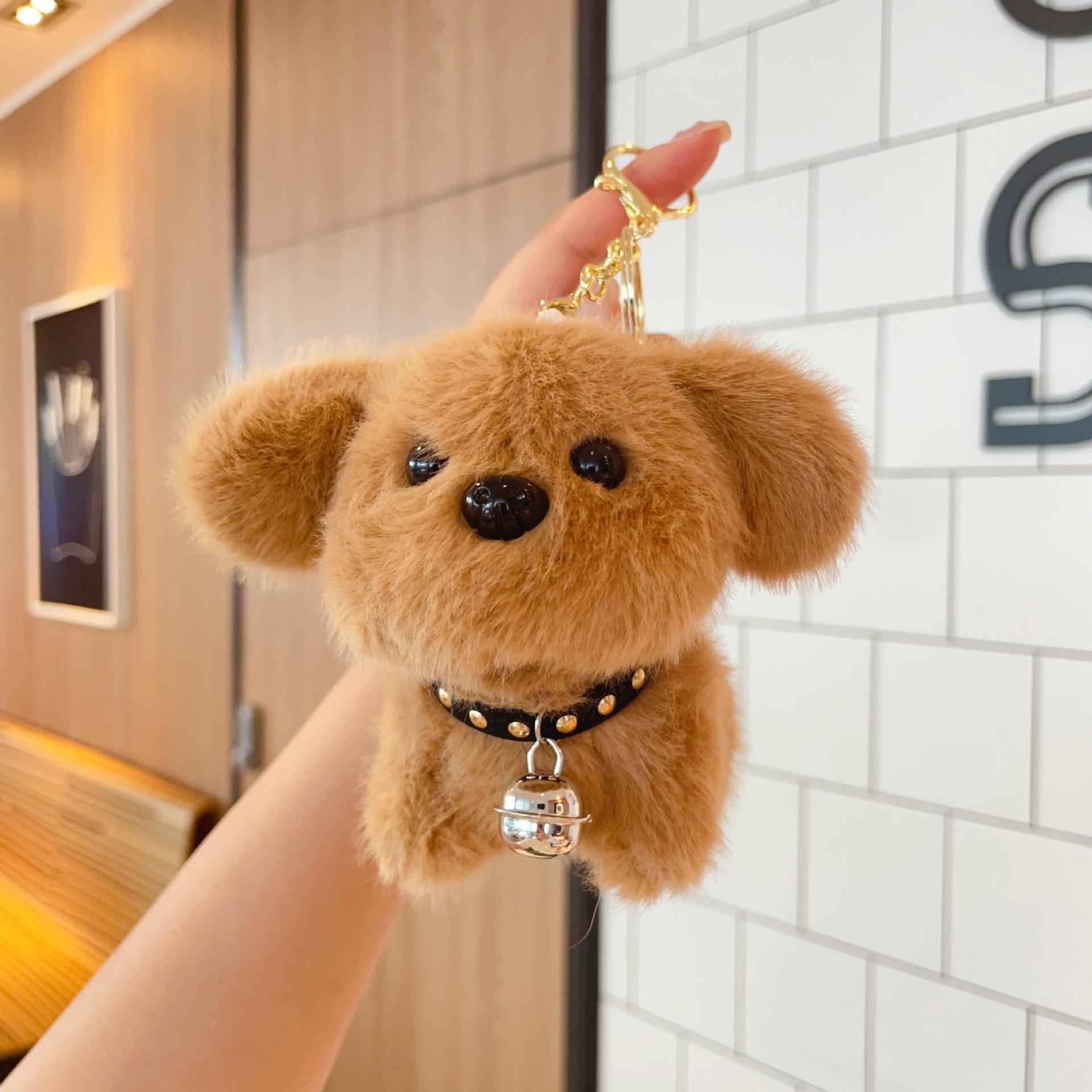 

New Creative Cartoon Plush Glasses Bichon Frise Keychain Pendant Cute Cartoon Puppy Doll Girl Bag Pendant Gift handbag strap