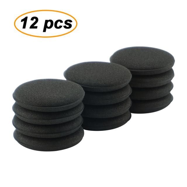 12Pcs Car Waxing Foam Polish Wash Sponges Applicator Pad Cleaning Waxing Round Foam Sponge Detailing Washing Car Cleaning Tools