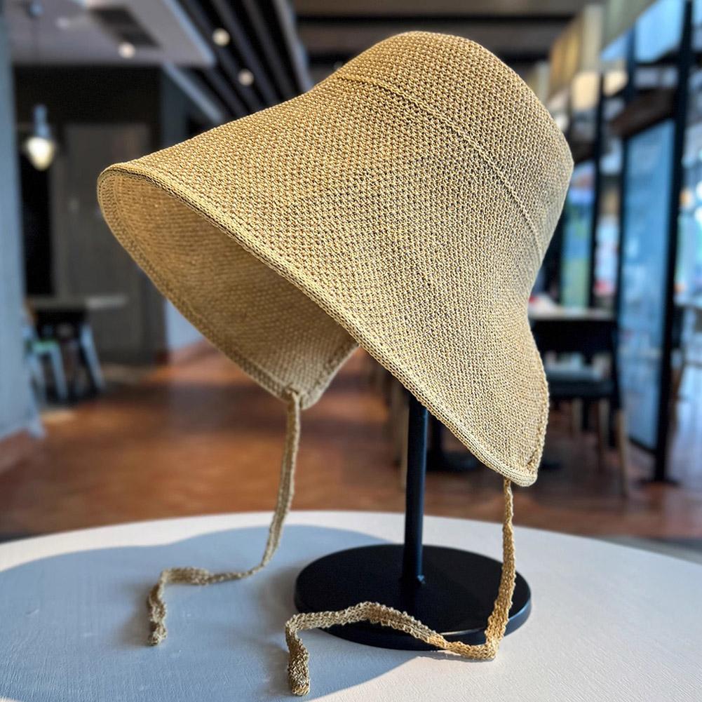 Summer Straw Weaving Shade Hat Linen Straw Regency Protection Cap Sun Big For Summer Hats Bonne X4Z3