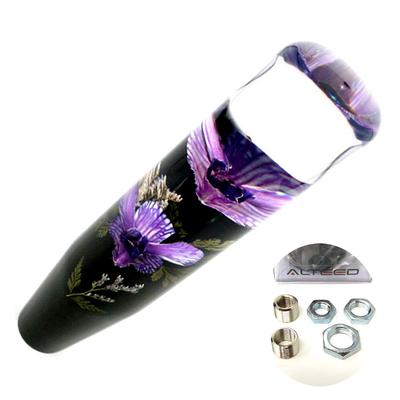 Manopla de Câmbio Flor Submersa Real 200mm x 20cm para Transmissão Manual e Passageiro por AUTOLAND Manopla, Orquídea, Longa, Roxa, Transmissão/Automática