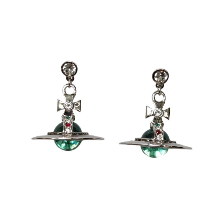 

Vivienne Westwood Solid Color Saturn Shape Earrings Unisex earrings Silver 6202011202P181-CN001 Box