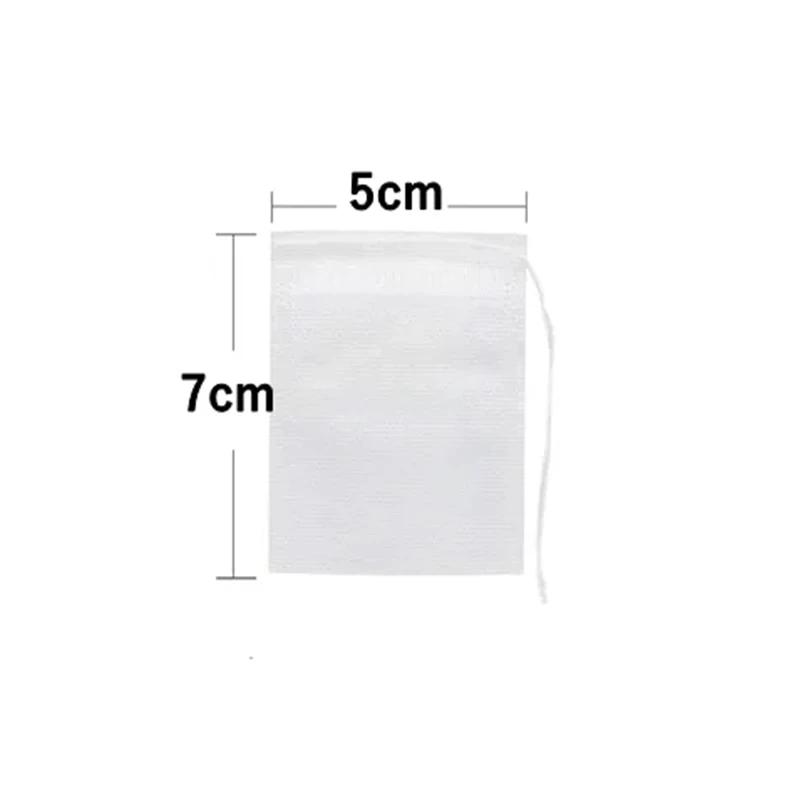 100/50PCS Tea Bags Disposable Non-woven Fabric Tea Filter Bag Spice Coffee Tea Infuser with String Heal Seal Teabag Empty Pouch