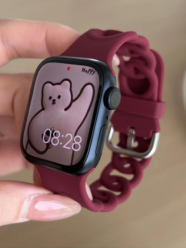 Silikonarmband für Apple Watch Band 45mm 44mm 40mm 41mm 42mm 49mm atmungsaktives Armband correa iWatch Ultra Serie 8 7 6 5 4 SE