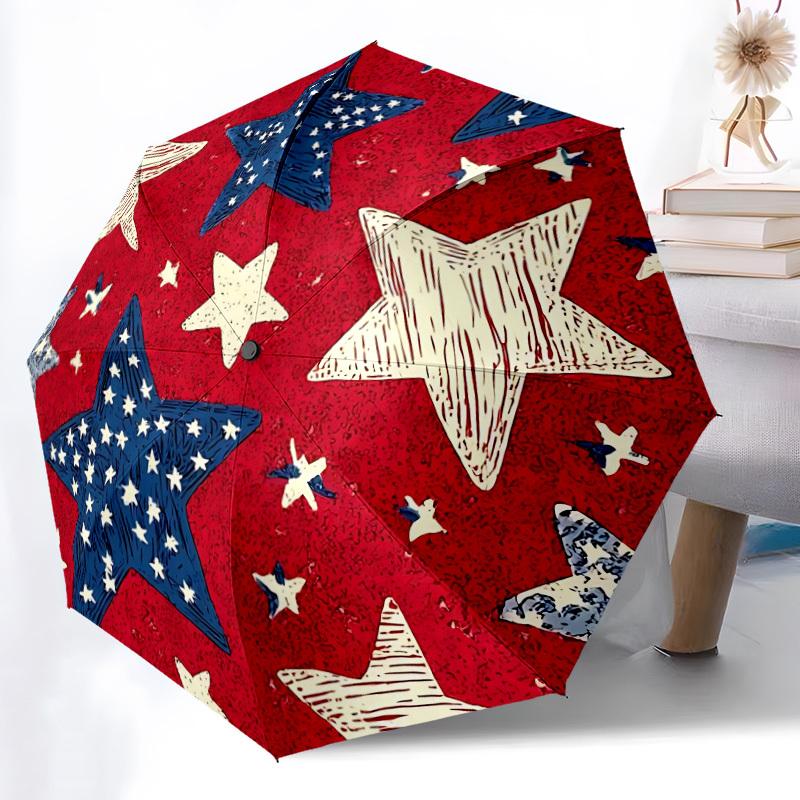 1pc Stars Automatic Cute Umbrella 8-Bone Design Compact Gear for Outdoor Travel, Perfect Holiday Gift yy251230068