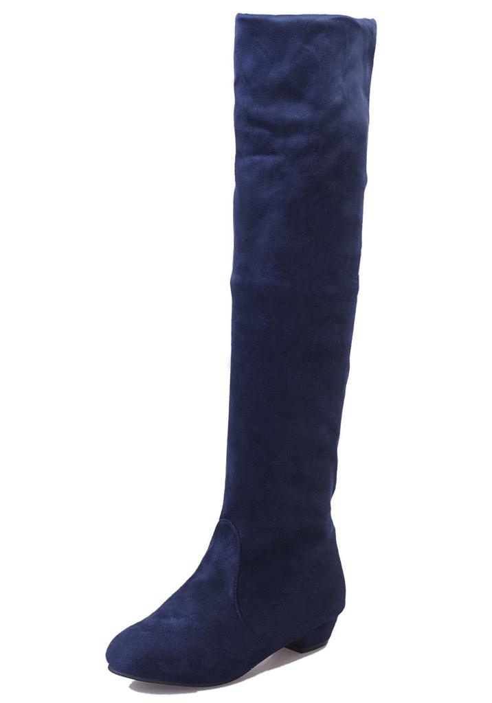 Plus Size Extra Long Over-the-Knee Flat Heel Boots for Women - Autumn/Winter Style