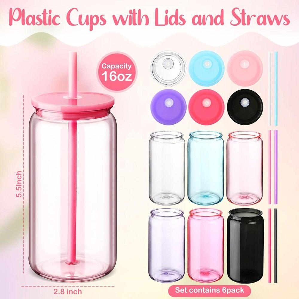 with Lids Straws Water Bottles Reusable Beverage Mugs NEW Drinking Tumbler  Party Favor