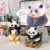 New cartoon building blocks cute pandas flowers, menglan dolls puzzle building blocks Table ornaments boys girls birthday gifts