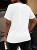 Trendy Street Style Slogan Print Women's Color Block Loose Fit T-Shirt