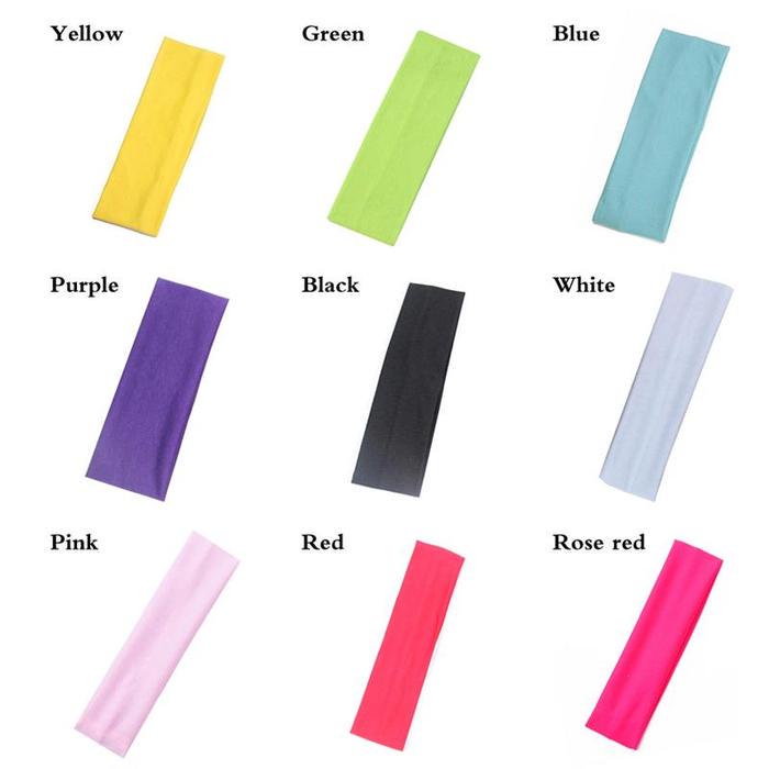 2PC Sweat Absorb Soft Wide Cotton Elastic Headband Running Yoga Stretch Hairbands Women Colorful Sports Headband