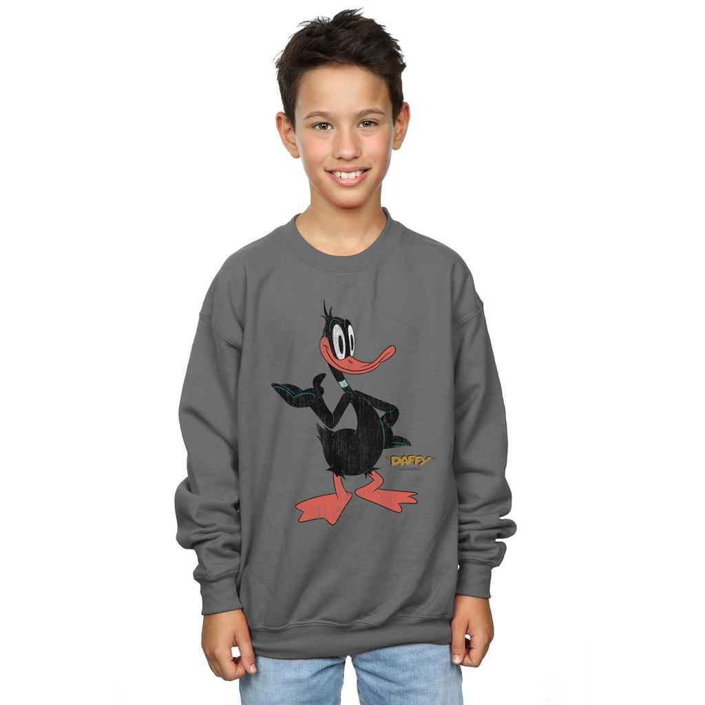 Looney Tunes Boys Daffy Duck Distressed Sweatshirt