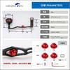 HEIGHTEN Improved 70/45mm Reel Handle for Shimano, Daiwa, and Abu Baitcasting Reels, V2.0 (Black/Red Knob & Black Handle) (0130)