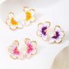 2026 Nieuwe Trendy Roze Kleurverloop Druipolie Bloem Oorbellen Studs voor Vrouwen Temperament Metalen Vlinder Oorbellen Mode Sieraden Cadeaus