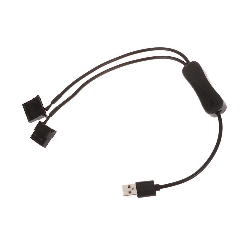 1Pc 1 To 2 4 Pin Usb Cable 12V To 5V Computer Case Fan Power Supply Fan Power Switch Adapter Cable With On Off Switch