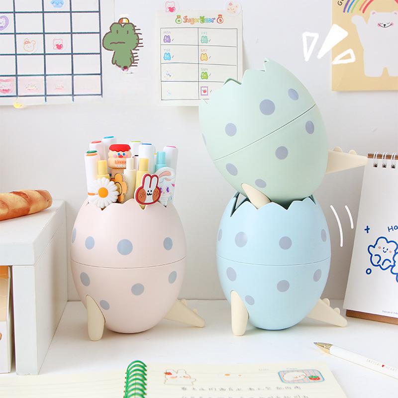 Creative Cartoon Dinosaur Egg Storage Box Ins High Beauty Cute Tripod Home Desktop Multifunctional Storage Box Pen Holder