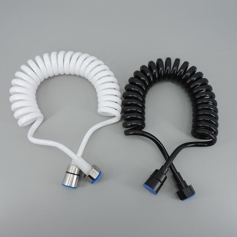 3meter Max Length Black White Soft Flexible Spring Shower Head Telephone Water Tube Hose Pipe for Toilet Bidet Sprayer Bathroom