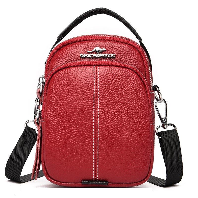 Genuine cow leather shoulder crossbody bag for women  luxurious high-quality mobile phone bag  women's messenger bag