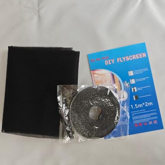 Самоклеящаяся полиэстеровая москитная сетка на липучке для установки на окно без сверления 130x150