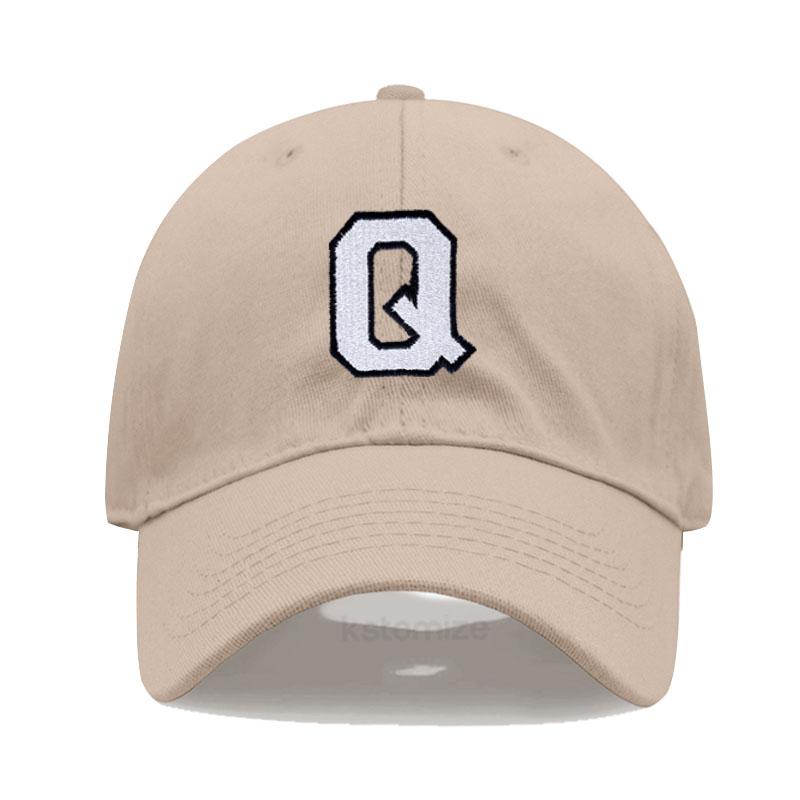 Initial Letter A-Z Embroidered Khaki Baseball Cap for Women Men Fashion Adjustable Soft Cotton Dad Hat Unisex Classic Golf Caps