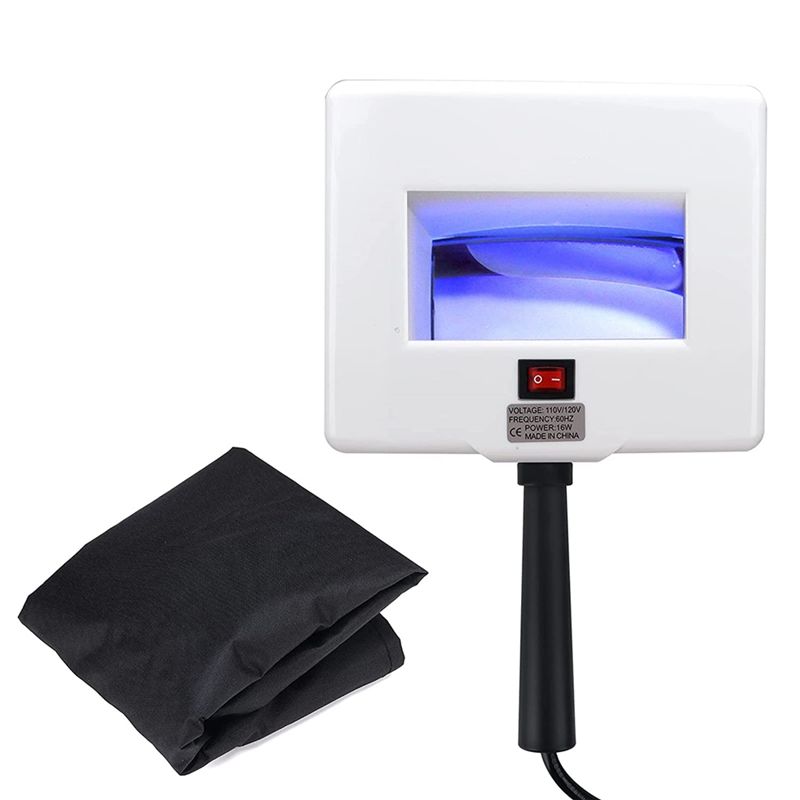 

ABUO-Woods Lamp Skin Analyzer Facial Woods Lamp White&Black With Shade Cloth For Skin Testing US Plug