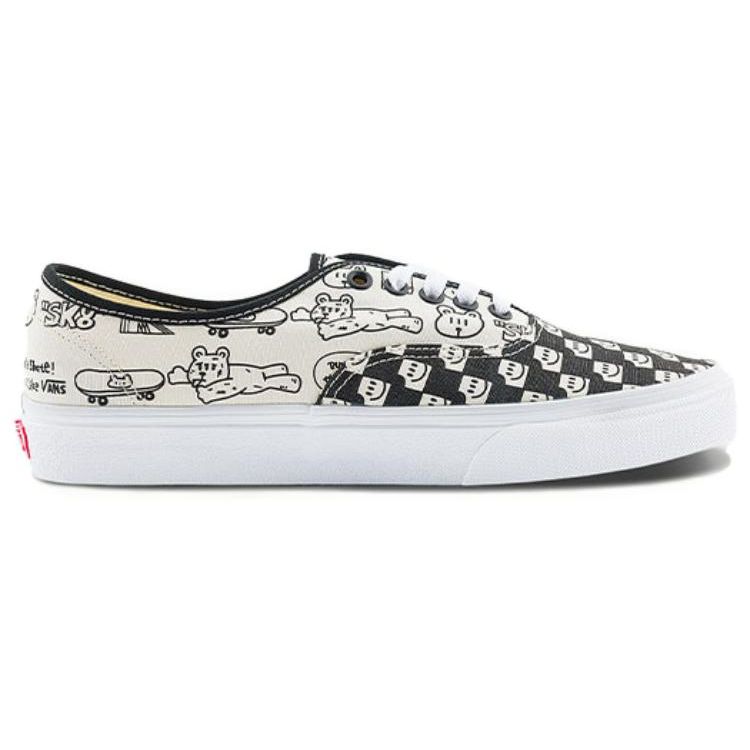 Vans Nuttsh X  Authentic Retro Street Fashion Low Top Canvas Shoes Unisex Sneakers Black White VN0A5KS9BPR