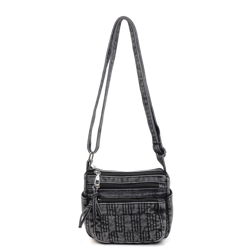 

Джинсовая маленькая квадратная сумка Женская сумка через плечо чёрный